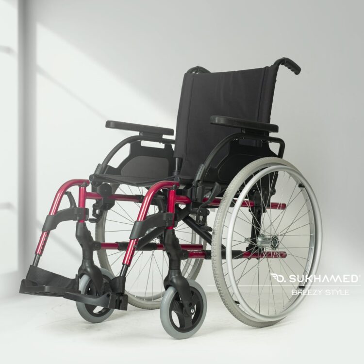 Breezy Style Alüminyum Tekerlekli Sandalye Kırmızı